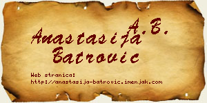 Anastasija Batrović vizit kartica